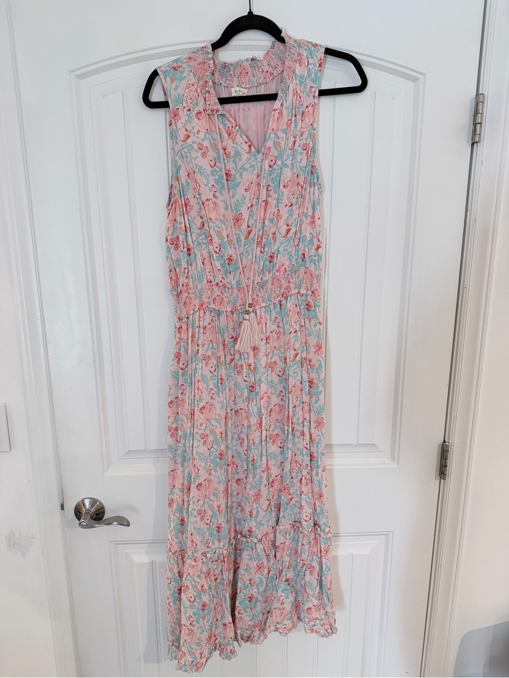 Roller Rabbit Pastel Pink Floral Maxi Dress